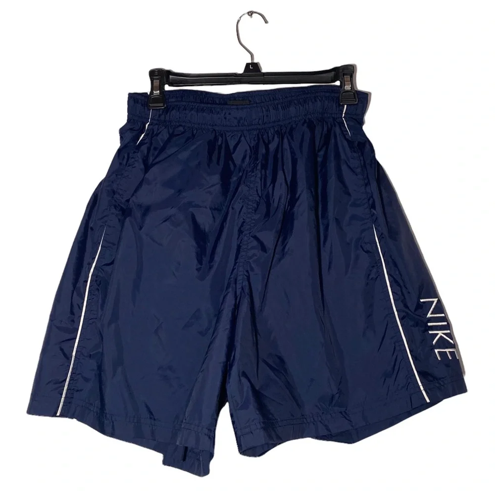 Nike Men’s Navy Blue Swim Trunks with White Trim